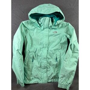 The North Face‎ Rain Jacket Womens XS Mint Green HyVent Hooded Waterproof Shell
